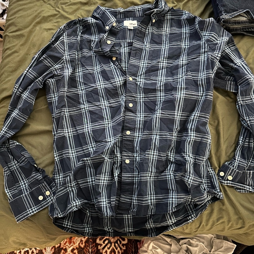 Sonoma Men's Blue Plaid Shirt, size xl
